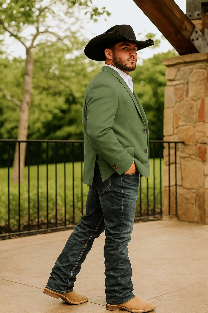 Light Tan Western Blazer - Sand Color - Image 9