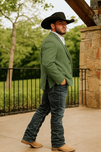 Light Tan Western Blazer - Sand Color