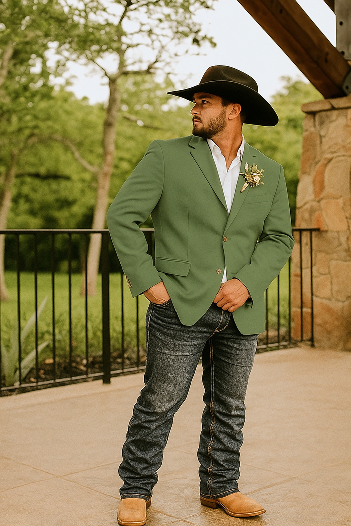 Light Tan Western Blazer - Sand Color - Image 8