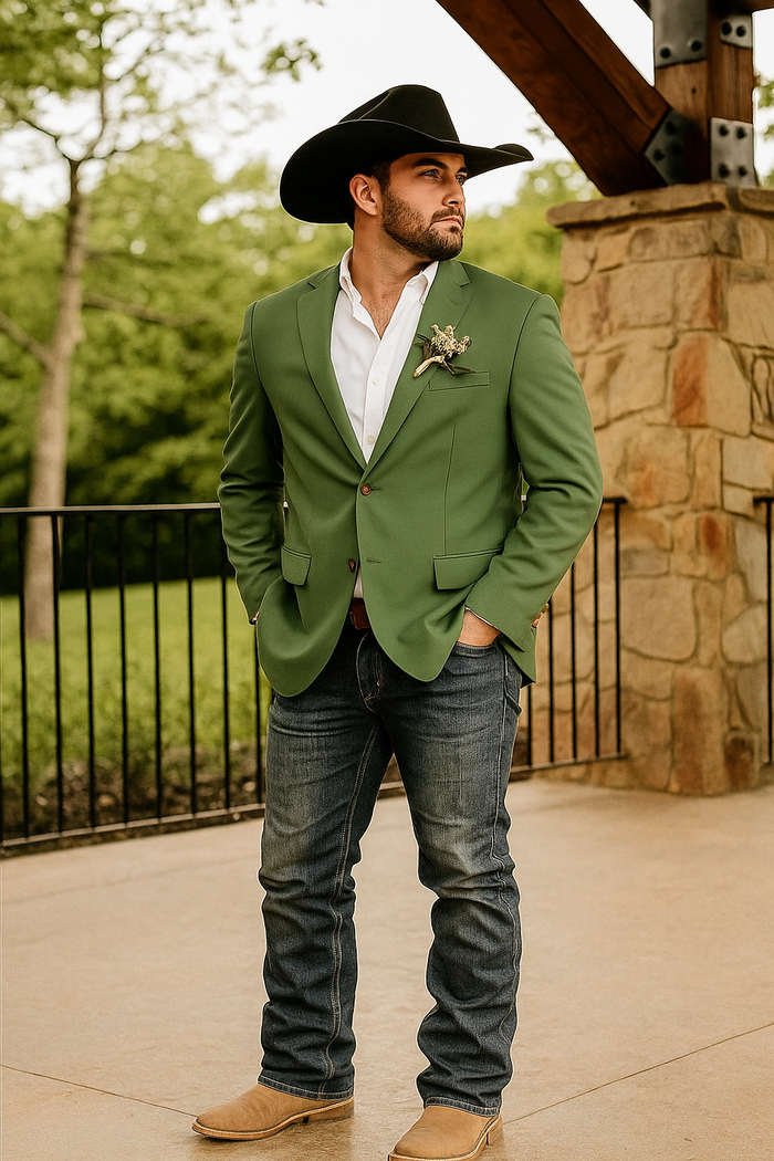 Light Tan Western Blazer - Sand Color - Image 12