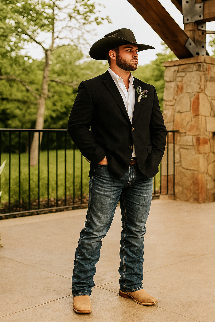 Light Tan Western Blazer - Sand Color - Image 16