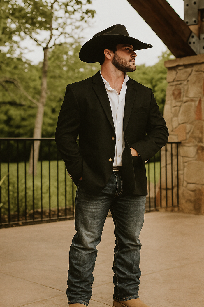 Light Tan Western Blazer - Sand Color - Image 17