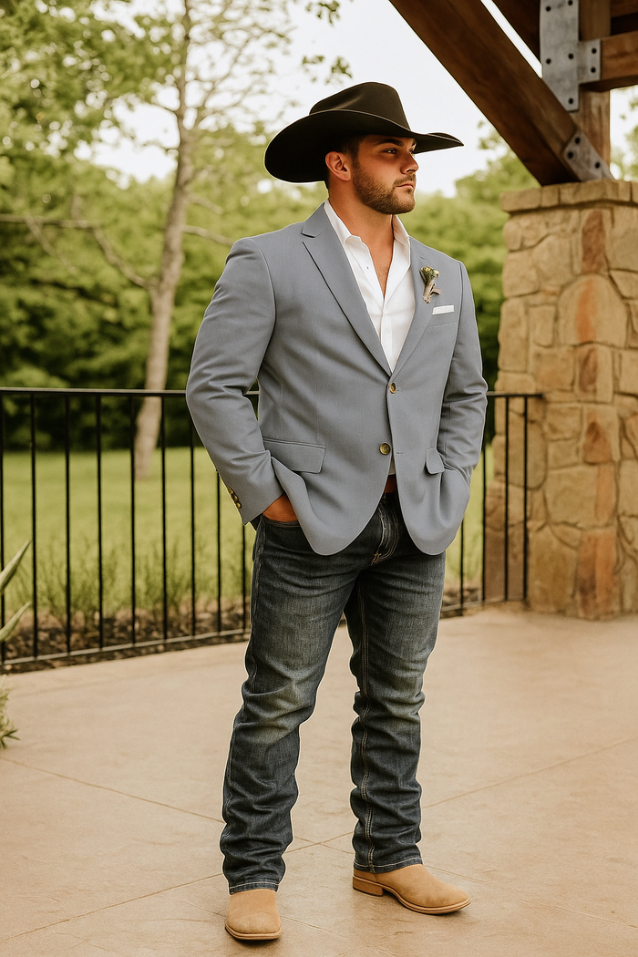 Light Tan Western Blazer - Sand Color - Image 24