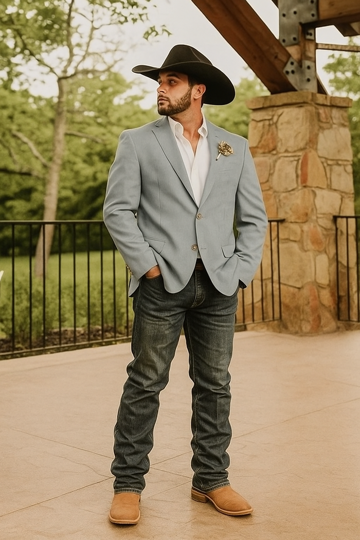 Light Tan Western Blazer - Sand Color - Image 19