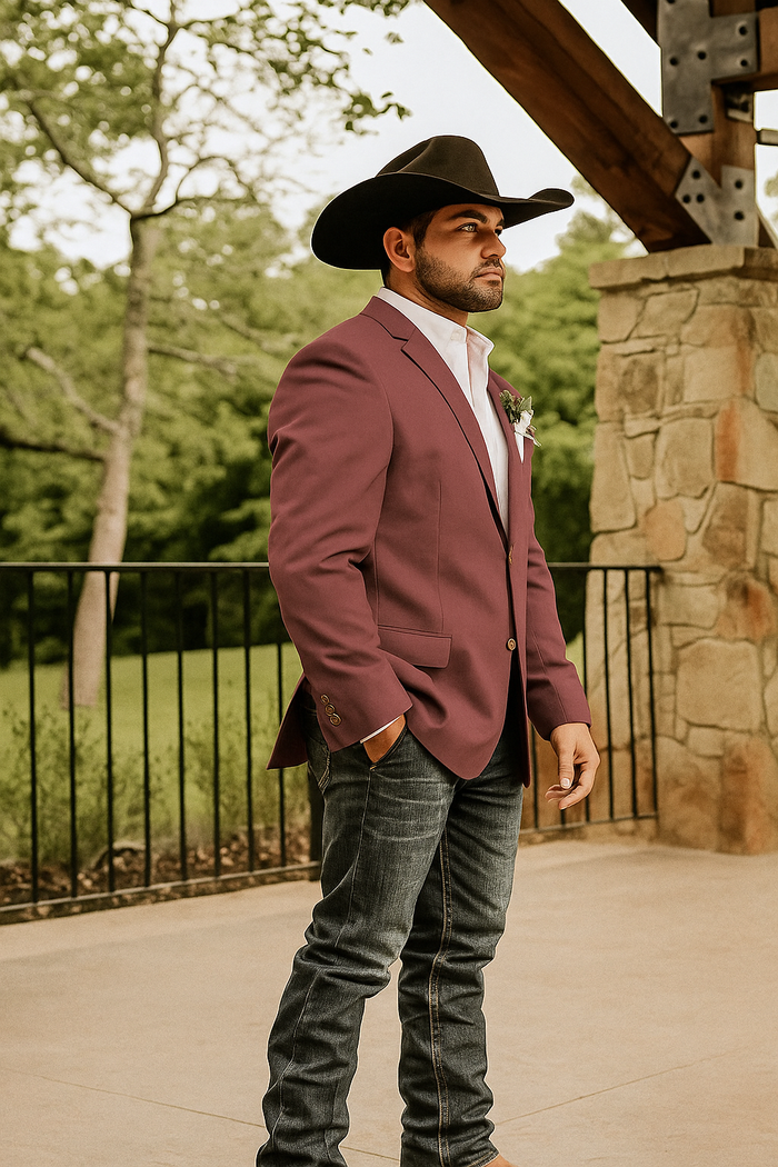 Light Tan Western Blazer - Sand Color - Image 30