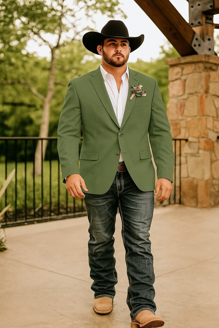 Light Tan Western Blazer - Sand Color - Image 7