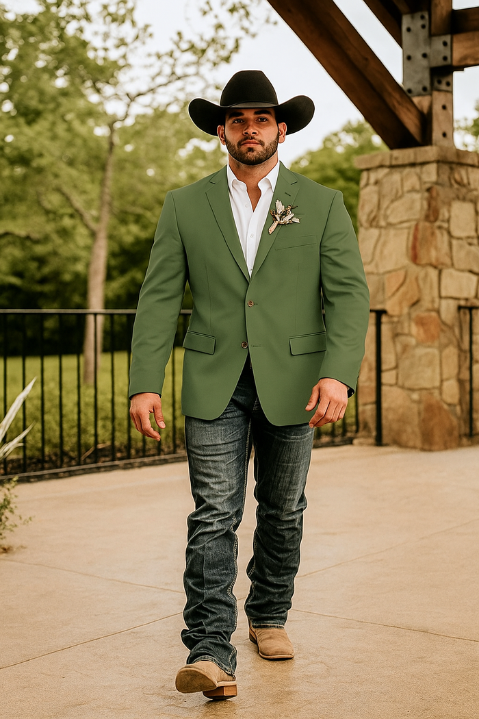 Light Tan Western Blazer - Sand Color - Image 10
