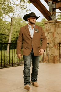 Light Tan Western Blazer - Sand Color