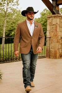 Light Tan Western Blazer - Sand Color