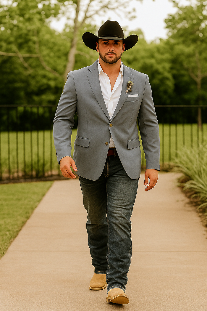 Light Tan Western Blazer - Sand Color - Image 18