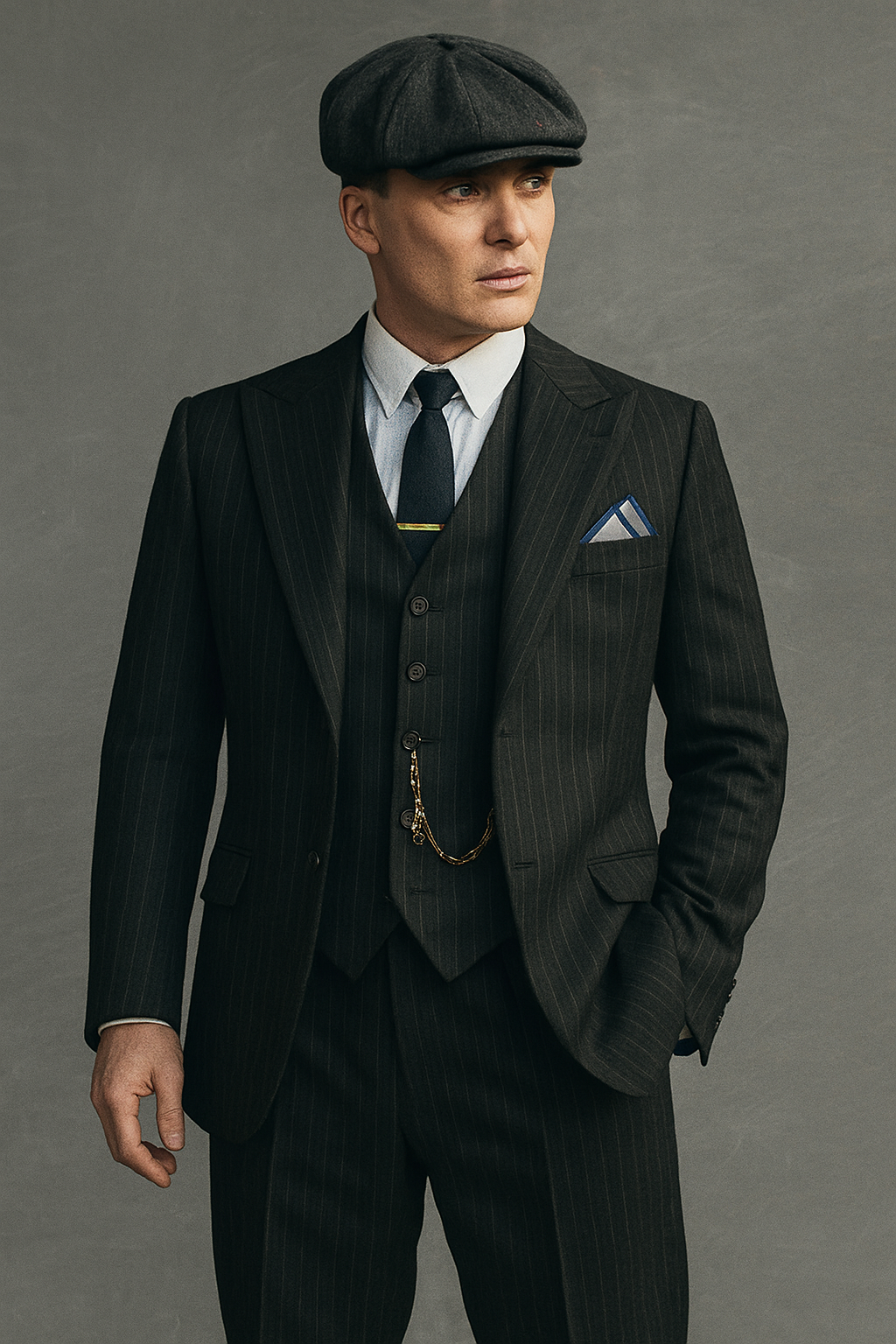 Brand New Quality 1920's English Style Peaky Blinders Style Vested Peaky Blinder Suit - Peaky Blinders Outfit + Overcoat + Hat (Peaky Blinder Custome) - Image 9