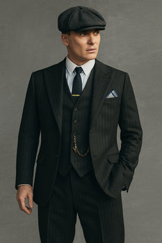 Brand New Quality 1920's English Style Peaky Blinders Style Vested Peaky Blinder Suit - Peaky Blinders Outfit + Overcoat + Hat (Peaky Blinder Custome) - Image 7