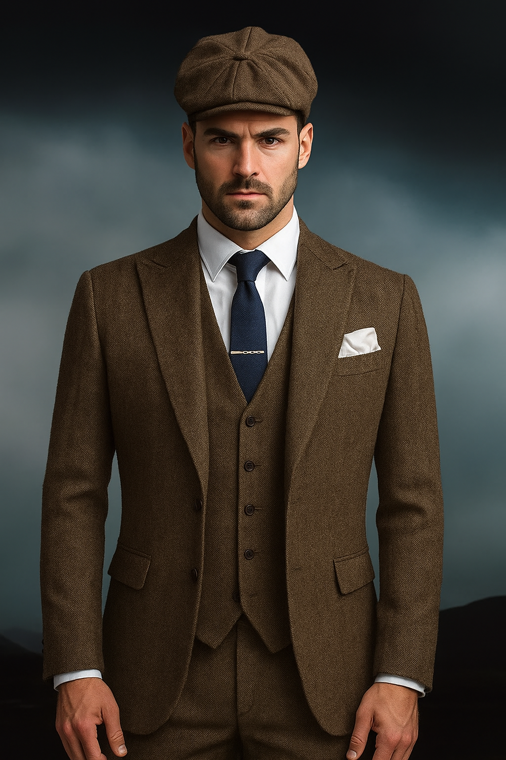 Brand New Quality 1920's English Style Peaky Blinders Style Vested Peaky Blinder Suit - Peaky Blinders Outfit + Overcoat + Hat (Peaky Blinder Custome) - Image 90
