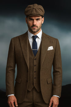 Brand New Quality 1920's English Style Peaky Blinders Style Vested Peaky Blinder Suit - Peaky Blinders Outfit + Overcoat + Hat (Peaky Blinder Custome) - Image 94