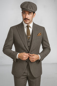 Brand New Quality 1920's English Style Peaky Blinders Style Vested Peaky Blinder Suit - Peaky Blinders Outfit + Overcoat + Hat (Peaky Blinder Custome) - Image 98