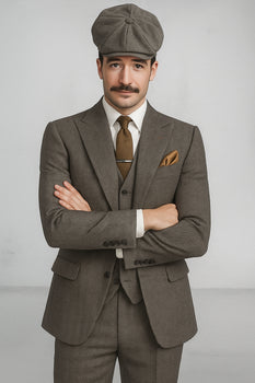 Brand New Quality 1920's English Style Peaky Blinders Style Vested Peaky Blinder Suit - Peaky Blinders Outfit + Overcoat + Hat (Peaky Blinder Custome) - Image 99