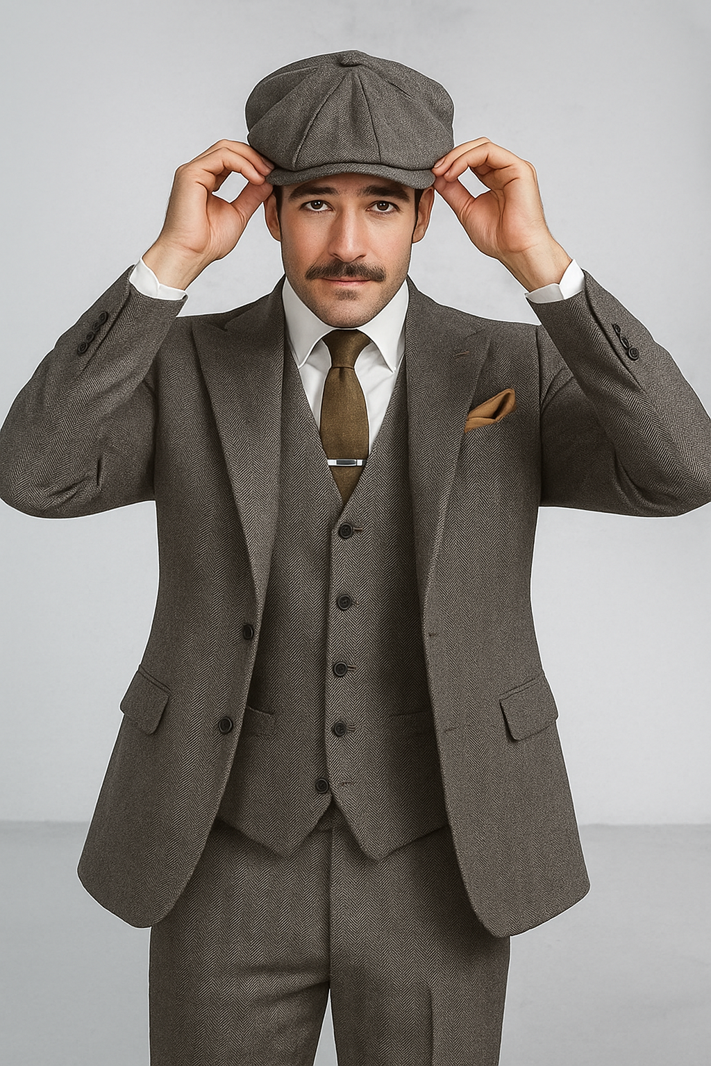 Brand New Quality 1920's English Style Peaky Blinders Style Vested Peaky Blinder Suit - Peaky Blinders Outfit + Overcoat + Hat (Peaky Blinder Custome) - Image 99