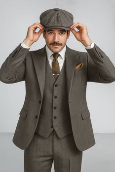 Brand New Quality 1920's English Style Peaky Blinders Style Vested Peaky Blinder Suit - Peaky Blinders Outfit + Overcoat + Hat (Peaky Blinder Custome) - Image 99