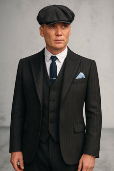 Brand New Quality 1920's English Style Peaky Blinders Style Vested Peaky Blinder Suit - Peaky Blinders Outfit + Overcoat + Hat (Peaky Blinder Custome) - Image 9