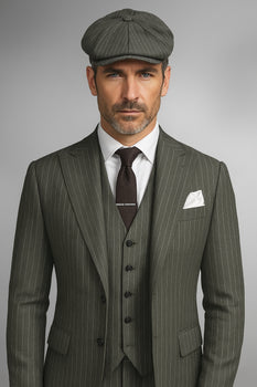 Brand New Quality 1920's English Style Peaky Blinders Style Vested Peaky Blinder Suit - Peaky Blinders Outfit + Overcoat + Hat (Peaky Blinder Custome) - Image 101
