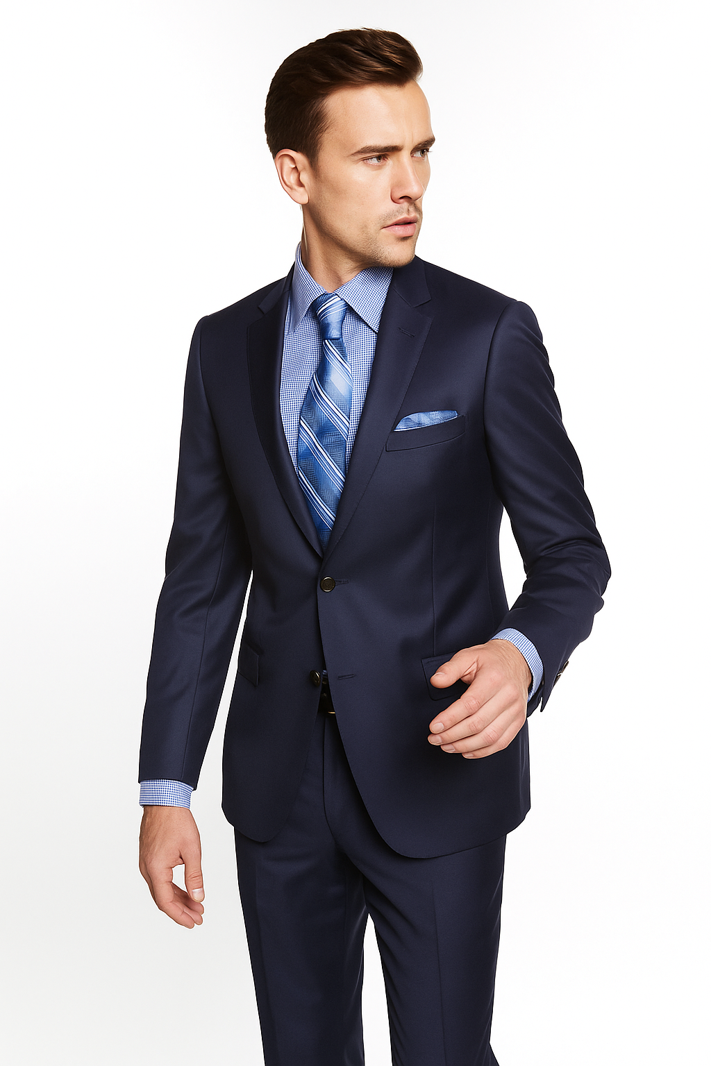 Mantoni Suit Brand Men’s Suit-French Blue- High End Suits - High Quality Suits - Image 5