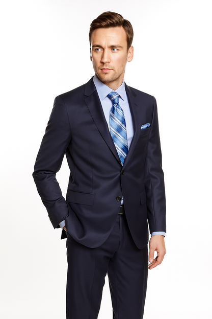 Mantoni Suit Brand Men’s Suit-French Blue- High End Suits - High Quality Suits - Image 3