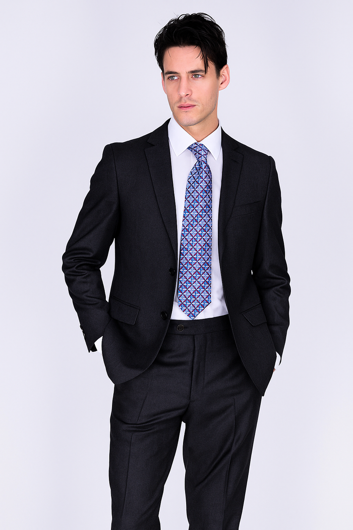 Mantoni Suit Brand Men’s Suit-Solid Gray- High End Suits - High Quality Suits - Image 5