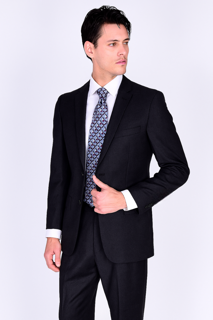 Mantoni Suit Brand Men’s Suit-Solid Gray- High End Suits - High Quality Suits - Image 4