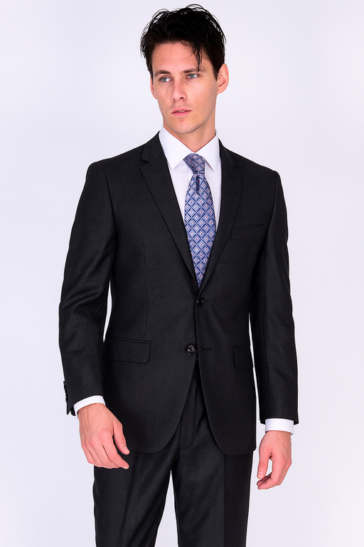 Mantoni Suit Brand Suit Solid Gray- High End Suits - High Quality Suits