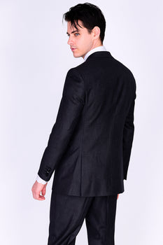 Mantoni Suit Brand Men’s Suit-Solid Gray- High End Suits - High Quality Suits - Image 2