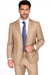 Mantoni Suit - Signature Menswear Wool Fabric SuitsOutlet -  Brand Men's Two Button  Solid Double Vent Camel Suit- High End Suits - High Quality Suits