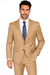 Mantoni Suit - Signature Menswear Wool Fabric SuitsOutlet -  Brand Men's Two Button  Solid Double Vent Camel Suit- High End Suits - High Quality Suits