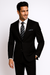 Mantoni Suit Brand 2 Button Solid Black Suit - High End Suits - High Quality Suits