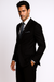 Mantoni Suit Brand 2 Button Solid Black Suit - High End Suits - High Quality Suits