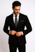Tiglio Suit Brand 2 Button Solid Black Suit - High End Suits - High Quality Suits