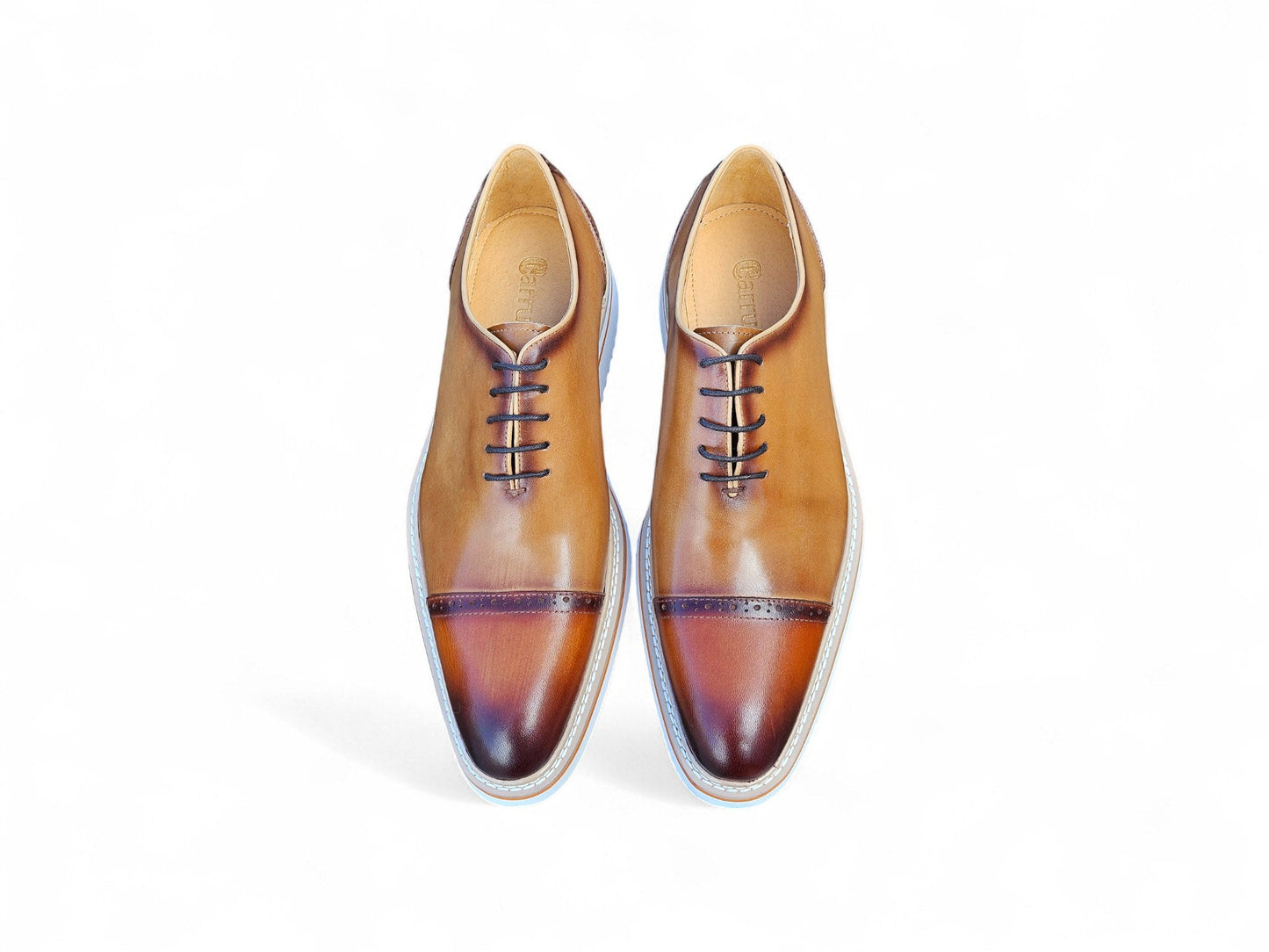 Carrucci Two Tone Cap toe Calfskin Oxford