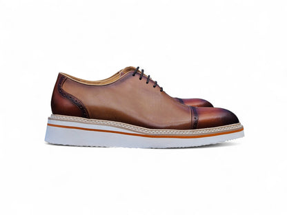 Carrucci Two Tone Cap toe Calfskin Oxford