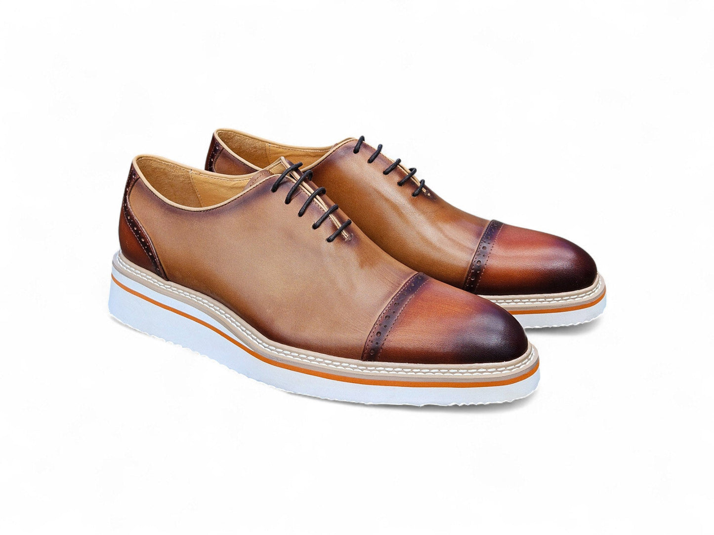 Carrucci Two Tone Cap toe Calfskin Oxford