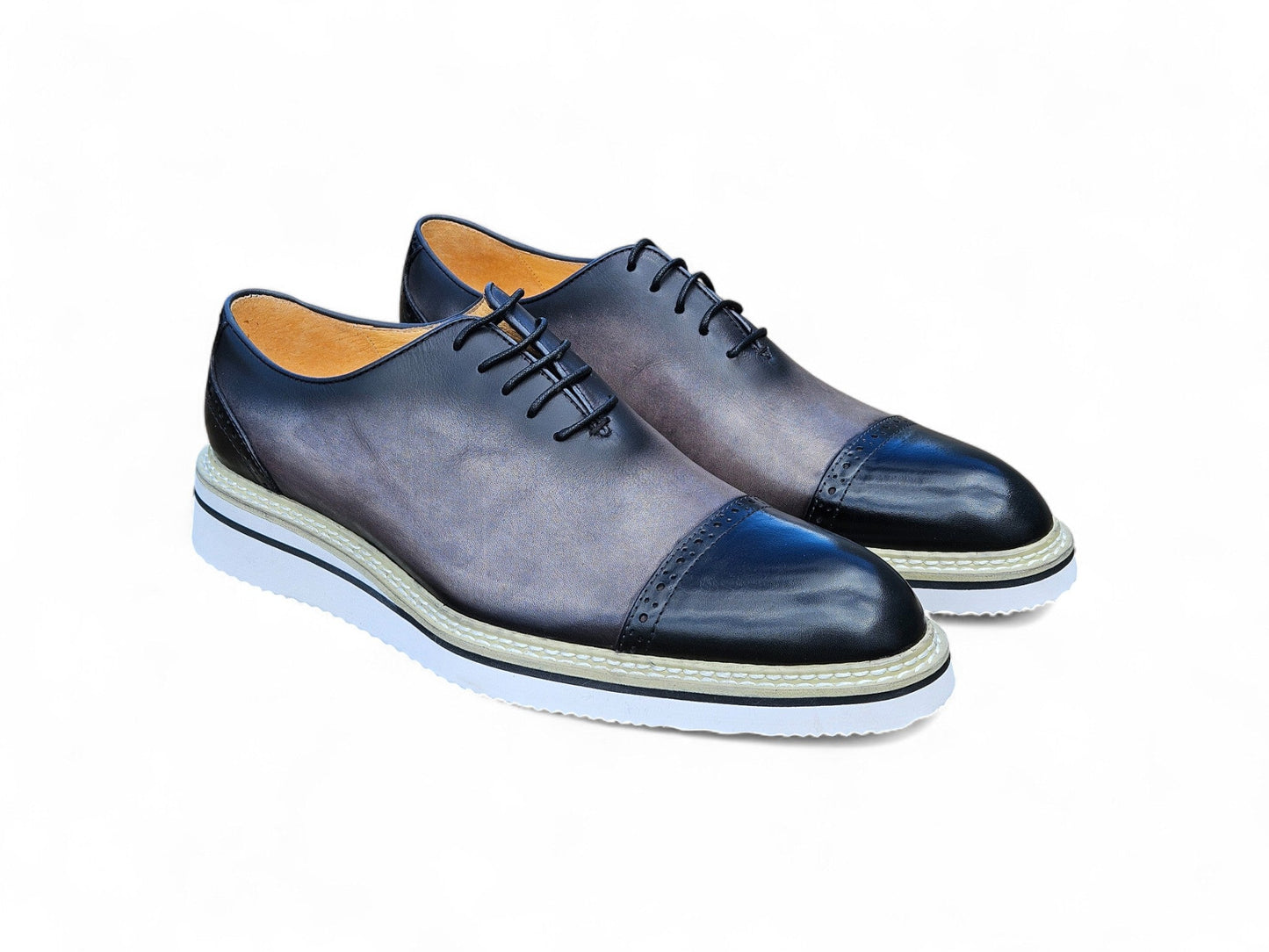 Carrucci Two Tone Cap toe Calfskin Oxford