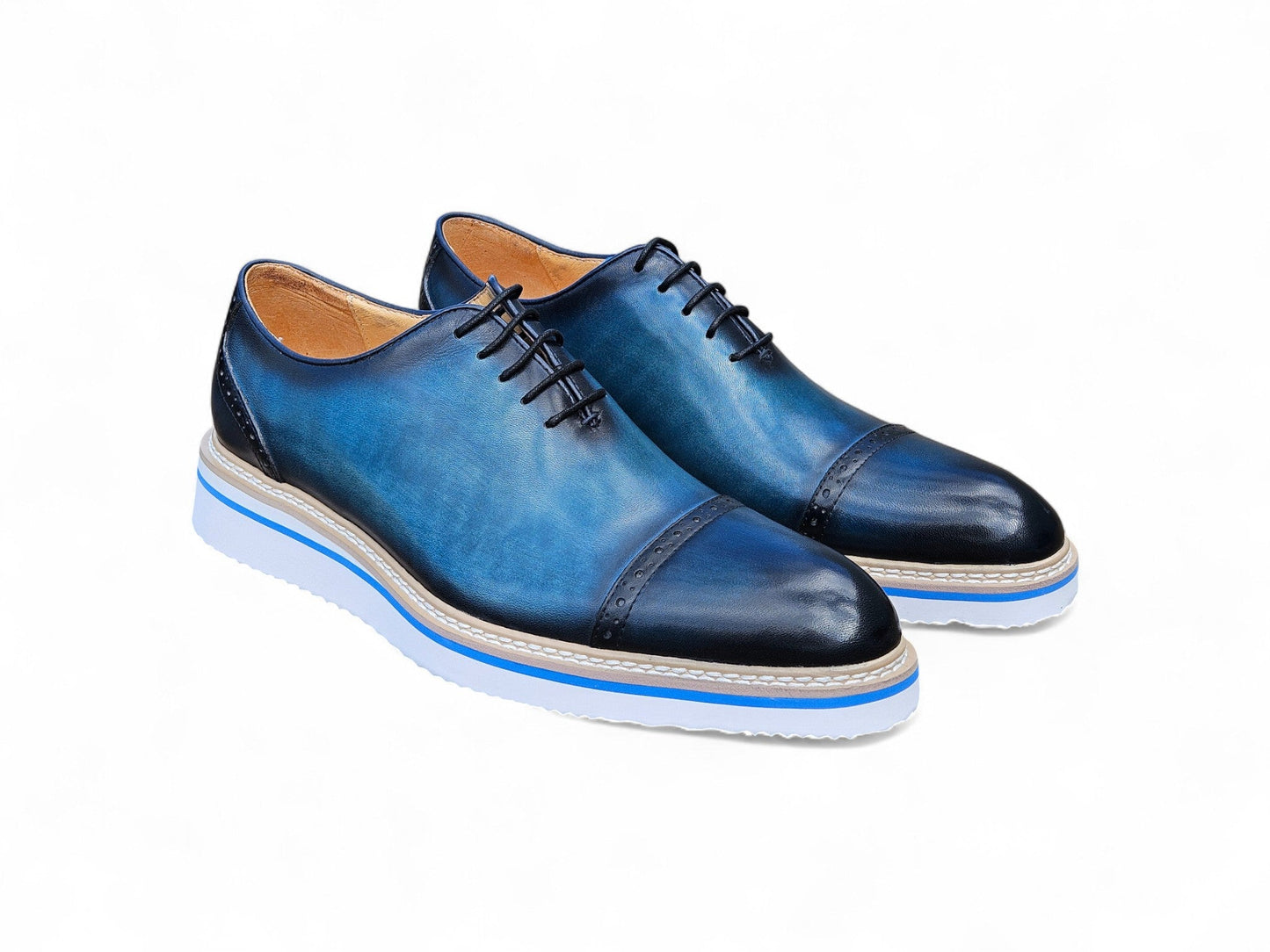Carrucci Two Tone Cap toe Calfskin Oxford