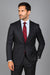 Men's Tiglio Suit - Signature Menswear Wool Fabric SuitsOutlet - Brand patterned 2-button Dark Grey Suit - High End Suits - High Quality Suits