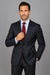 Men's Tiglio Suit - Signature Menswear Wool Fabric SuitsOutlet - Brand patterned 2-button Dark Grey Suit - High End Suits - High Quality Suits