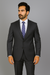 Men's Mantoni Suit - Signature Menswear Wool Fabric SuitsOutlet - Brand Charcoal Grey 2-button Suit  - High End Suits - High Quality Suits