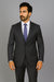 Men's Tiglio Suit - Signature Menswear Wool Fabric SuitsOutlet - Brand Charcoal Grey 2-button Suit  - High End Suits - High Quality Suits