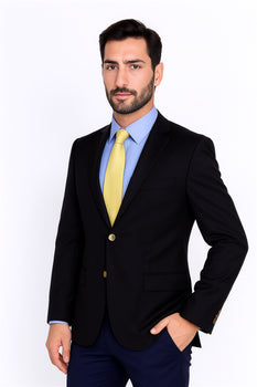 Men's Sport Coat Black Mantoni Suit - Signature Menswear Wool Fabric SuitsOutlet - Brand - High End Suits - High Quality Suits - Image 6