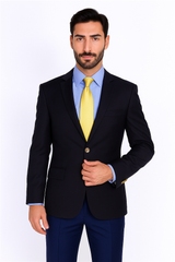 Men's Sport Coat Black Mantoni Suit - Signature Menswear Wool Fabric SuitsOutlet - Brand - High End Suits - High Quality Suits