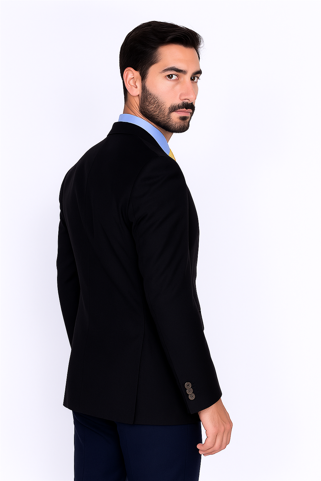 Men's Sport Coat Black Mantoni Suit - Signature Menswear Wool Fabric SuitsOutlet - Brand - High End Suits - High Quality Suits - Image 2