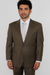 Men's Classic 2 Button Super 140's Suit in Taupe - Light Olive  Mantoni Brand - 100% Percent Wool Fabric Suit - Worsted Wool Business Suit