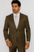 Men's Classic 2 Button Super 140's Suit in Taupe - Light Olive  Mantoni Brand - 100% Percent Wool Fabric Suit - Worsted Wool Business Suit
