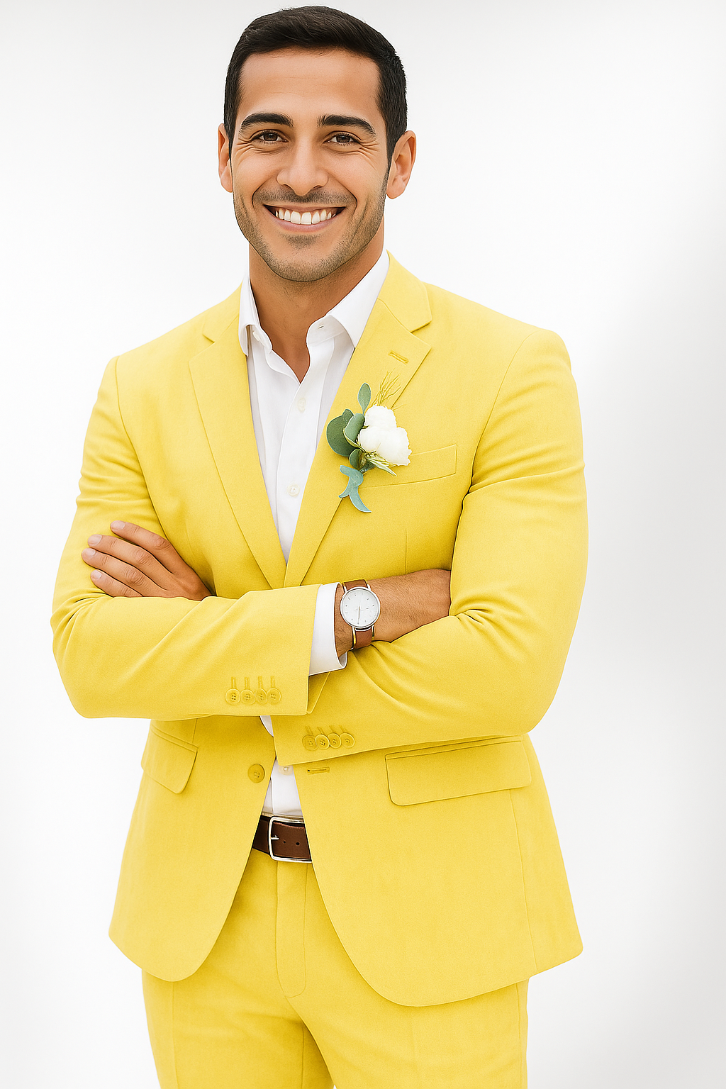 Mens Cotton Suit - Yellow Summer Suit - Image 3